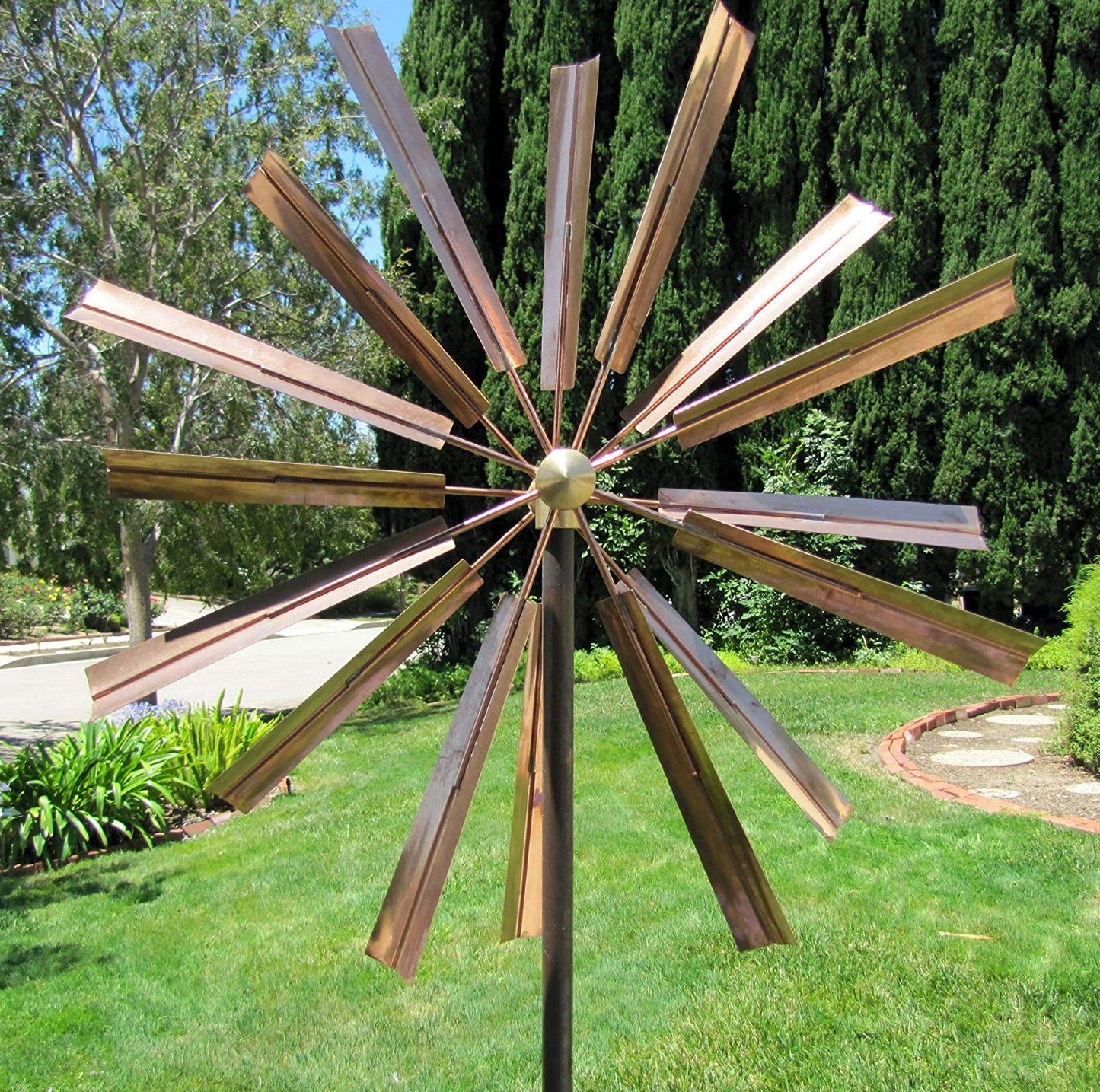 Stanwood Wind Sculpture: Double Windmill Spinner