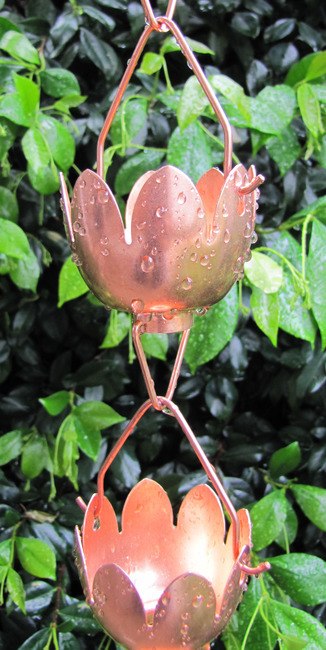 Stanwood Rain Chain: Lotus Lily Flower 8-ft