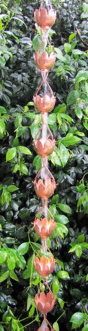 Stanwood Rain Chain: Lotus Lily Flower 8-ft