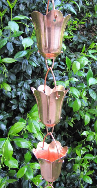 Stanwood Rain Chain: Tulip Flower Blossom 8-ft