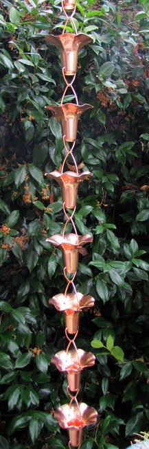 Stanwood Rain Chain: Morning Glory Flower - 8-ft