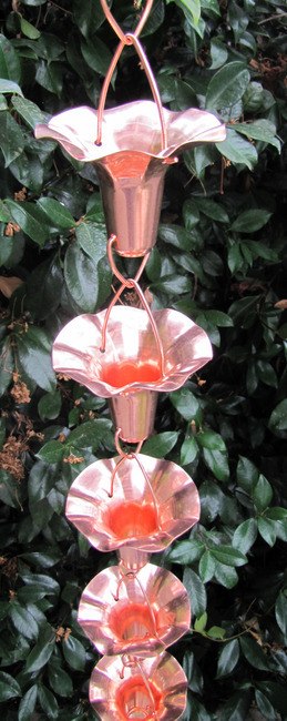 Stanwood Rain Chain: Morning Glory Flower - 8-ft