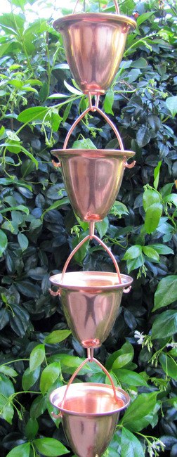 Stanwood Rain Chain: Large Cup/Bell 8-ft