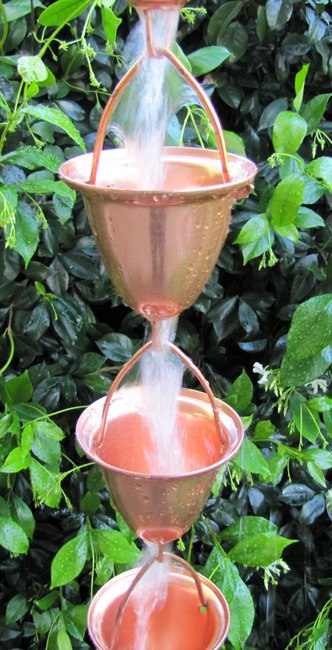 Stanwood Rain Chain: Large Cup/Bell 8-ft