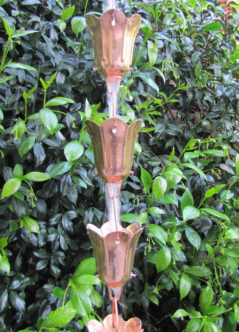 Stanwood Rain Chain: Tulip Flower Blossom 8-ft