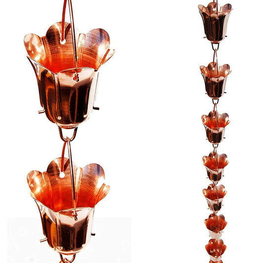 Stanwood Rain Chain: Tulip Flower Blossom 8-ft