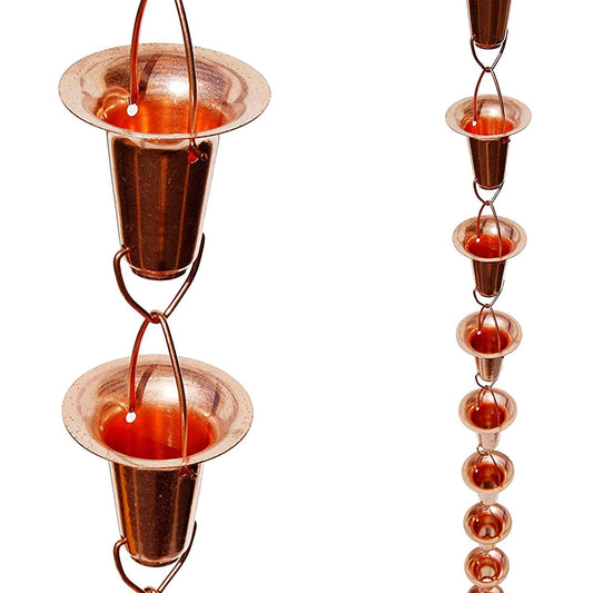 Stanwood Rain Chain: Funnel/Cup Shape 8-ft