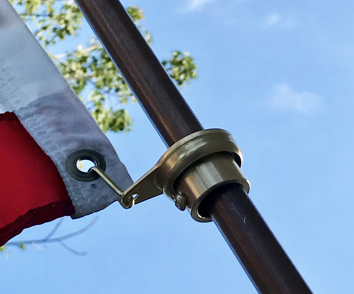 Stanwood Wind Sculpture: Non Tangle Flagpole Swivel/Rotating Ring,  Brass Spinner with Stainless Steel Bearing - 1", Pack of 2 - Imported