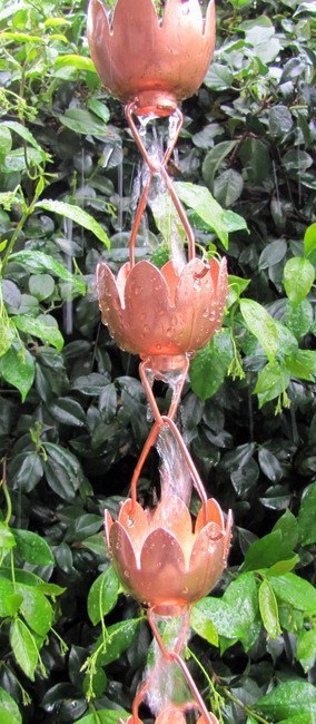 Stanwood Rain Chain: Lotus Lily Flower 8-ft