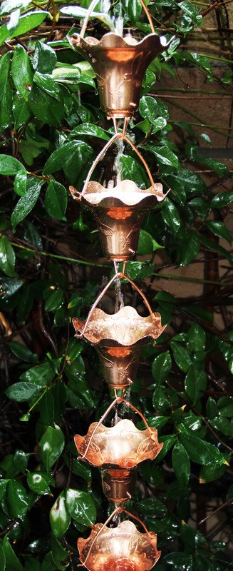 Stanwood Rain Chain: Hummingbird and Flower - 8-ft